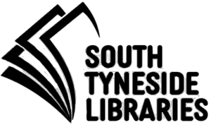 South Tyneside Libraries logo in black text with a book illustration
