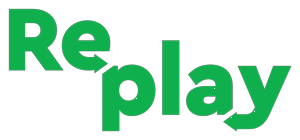 The logo for LEGO Replay