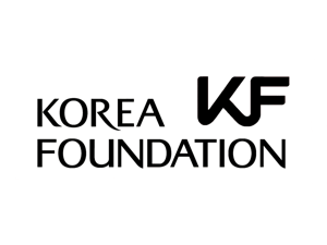 Black text Korea Foundation logo with larger KF initials