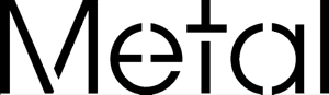 Metal logo in a font with breaks in the letters
