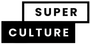 Super Culture Logo in two black rectangles