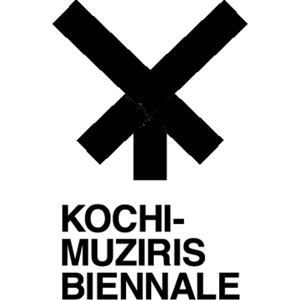 Kochi-Muziris Biennale logo with black geometric shape above text