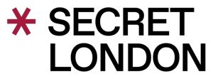 Red asterix Secret London black text logo