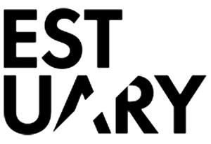 Estuary Festival logo with a line through